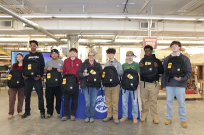 Jennifer McNally with her Southeastern Regional Vocational Tech students